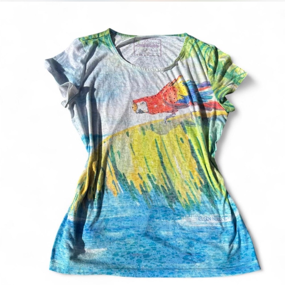 Y2K Colorful Parrot Graphic T-Shirt